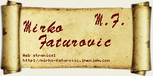Mirko Faturović vizit kartica